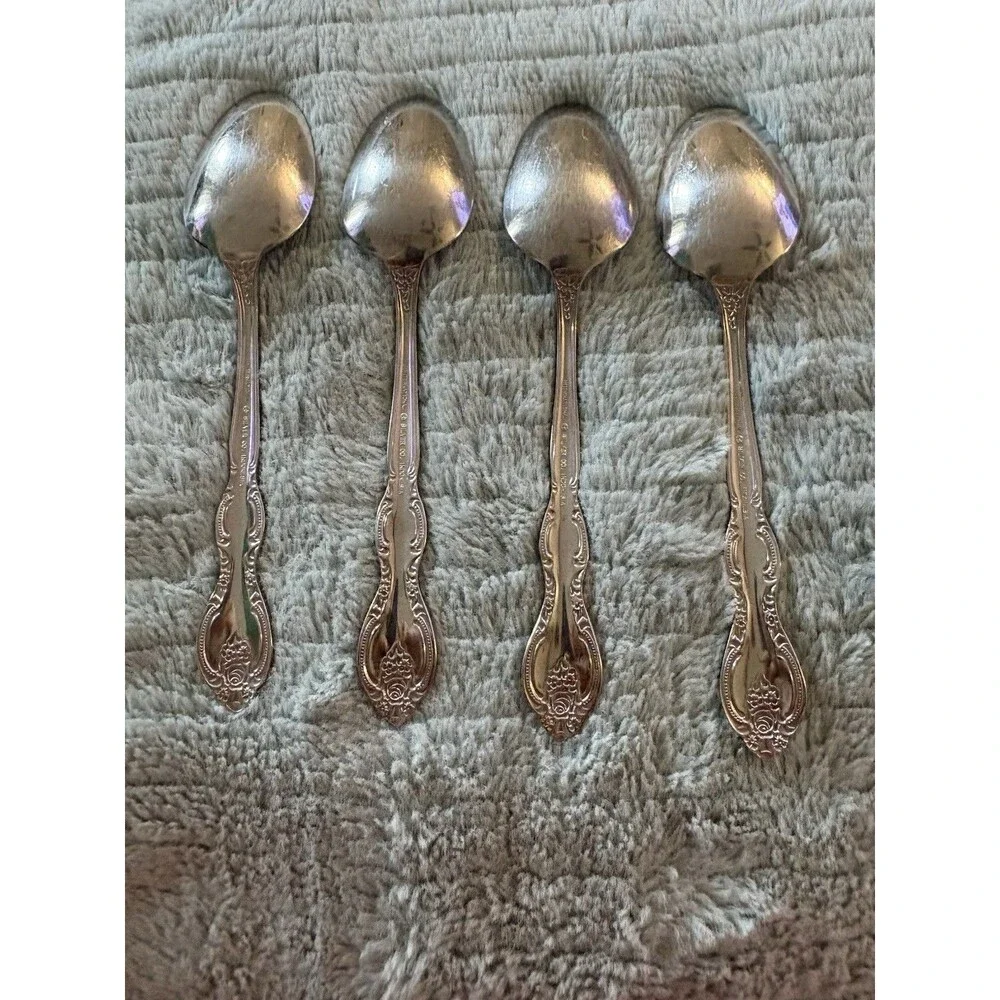 Lot Of 8 Vintage International Silver VERONA Stainless Oval Soup Spoons 7.5”